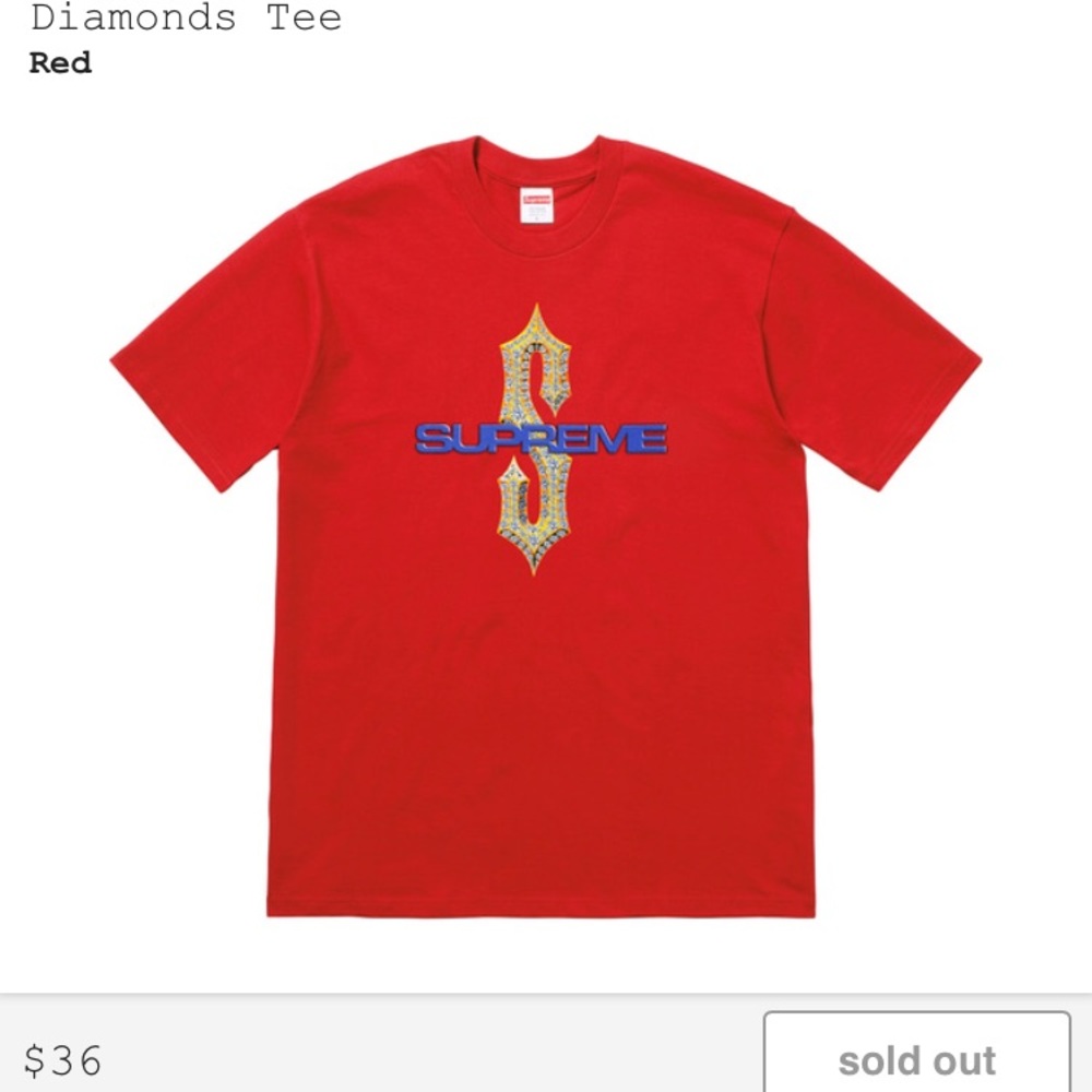 Supreme diamonds tee red